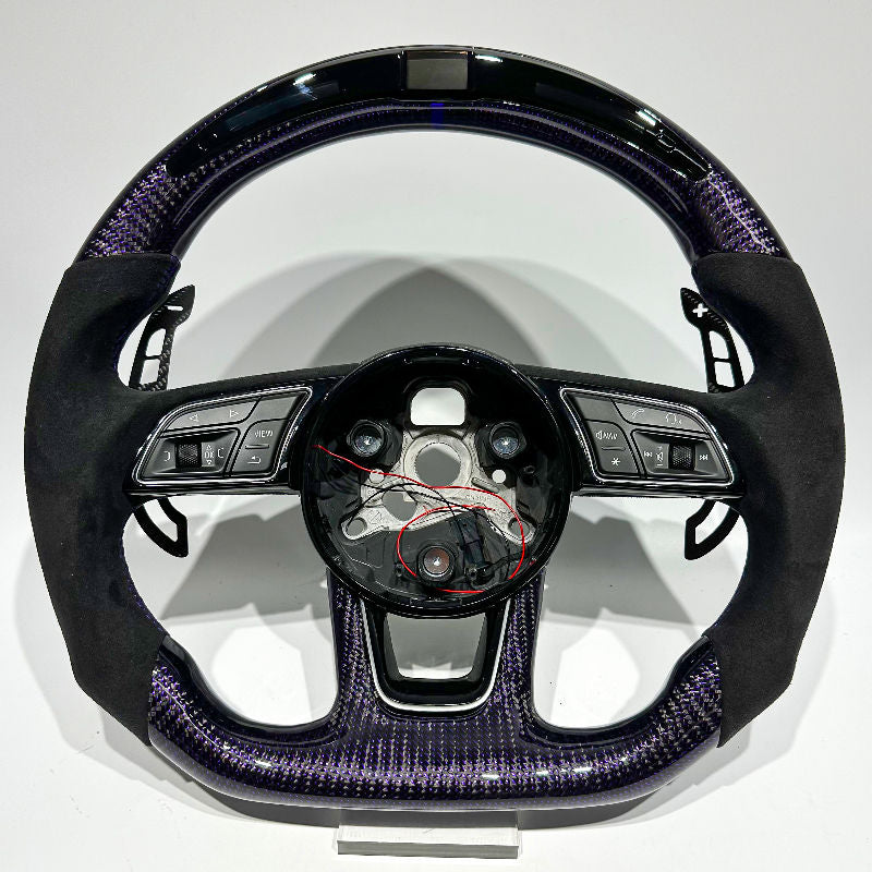 Volante de fibra de carbono Audi RS con LED - vista frontal