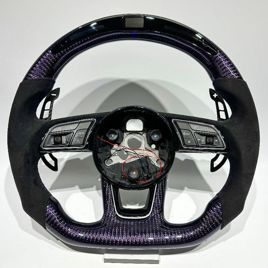 Volante de fibra de carbono Audi RS con LED - vista frontal