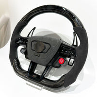 Volante de fibra de carbono Audi RS con Drive Select - vista angular