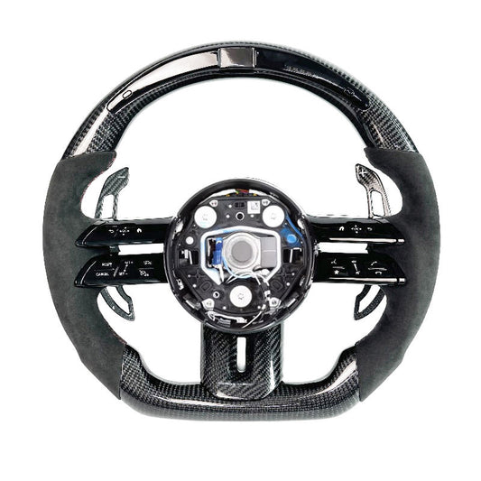 Volante de fibra de carbono AMG 3 radios LED Mercedes-Benz - vista frontal