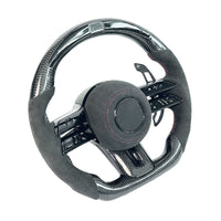 Volante de fibra de carbono AMG 3 radios LED Mercedes-Benz - vista angular