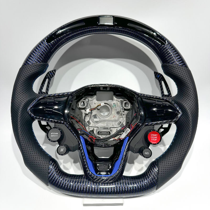 Volante de fibra de carbono Volkswagen Golf GTI Drive Select - vista frontal